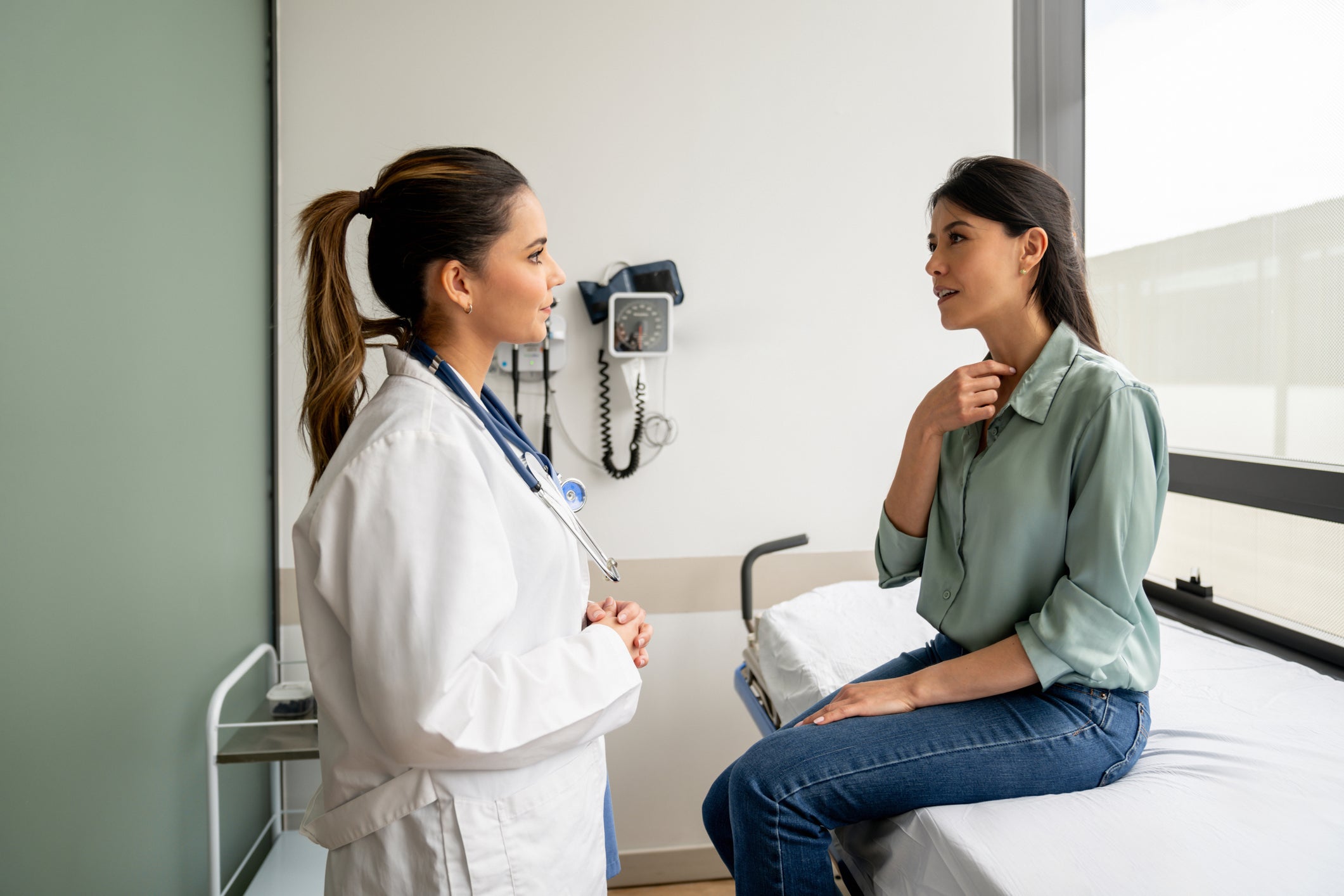 Woman being examined by her doctor