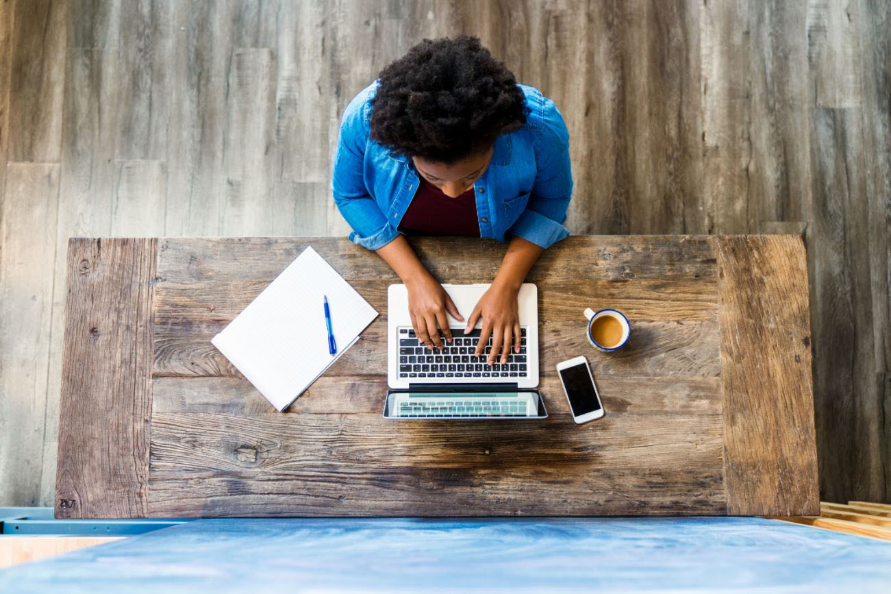 Person working on laptop
