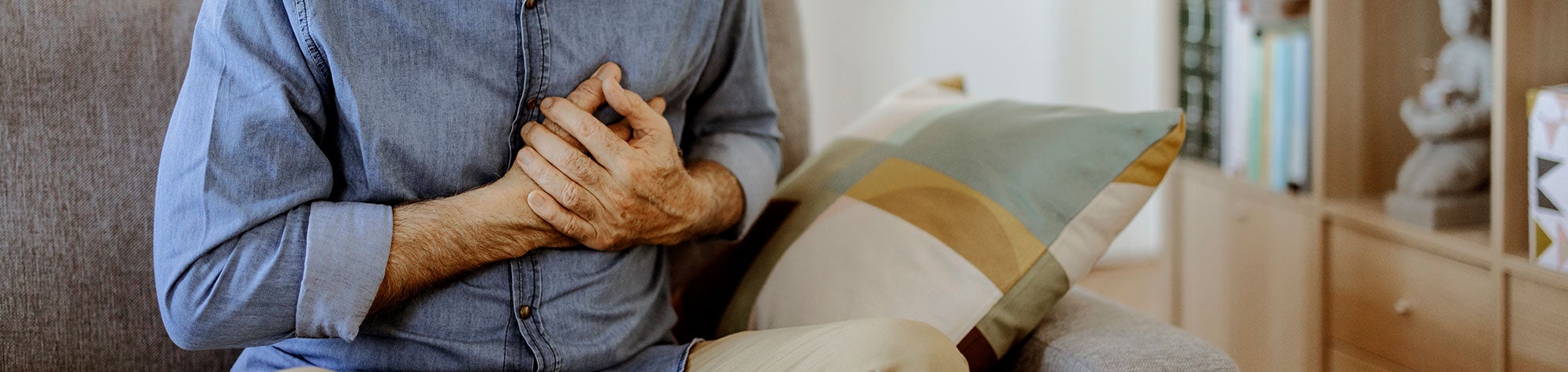 Man feeling hurt chest